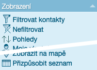Nabídka Zobrazení - filtry